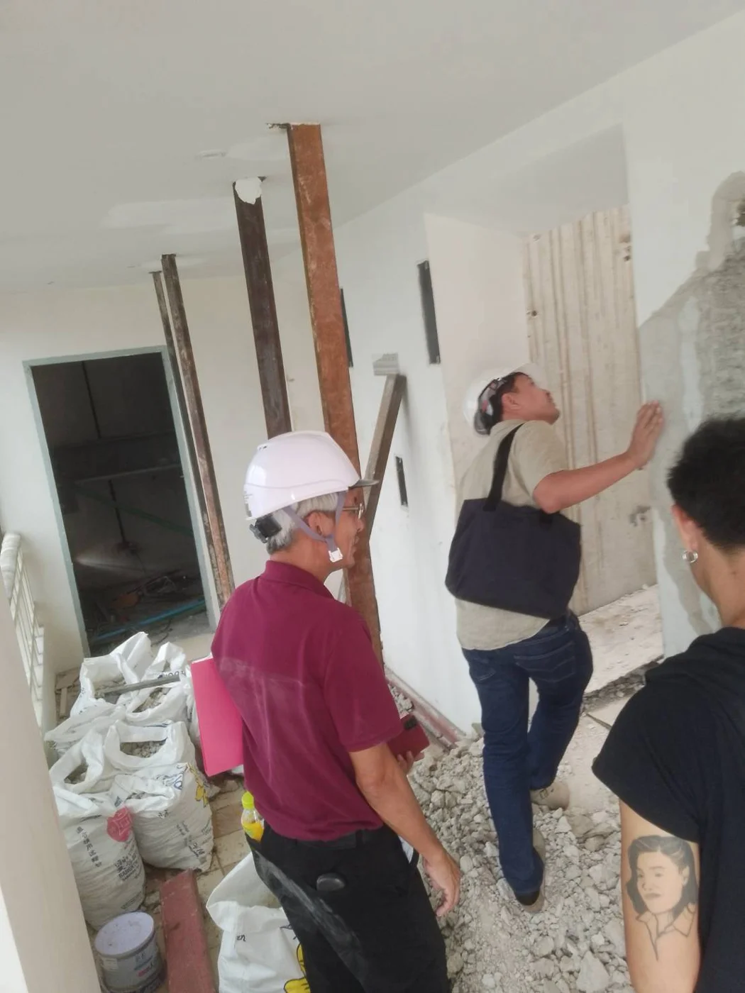 Reviewing the space with the project team